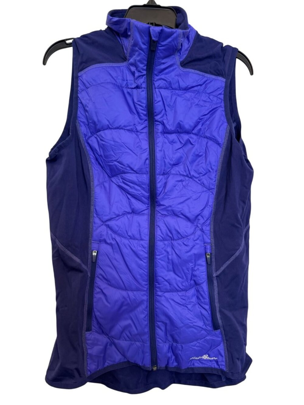 Eddie Bauer Womens S Purple Insulated Vest Lightweight Stretch Panels Full Zip P